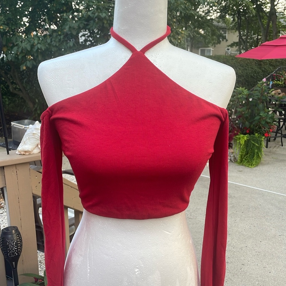 Princess Polly Red Halter Crop Top